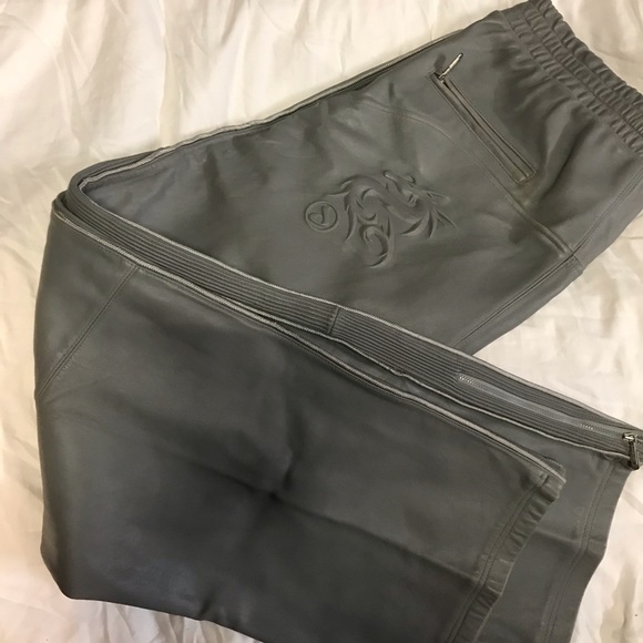 Gray leather Davoucci pants - Picture 3 of 3